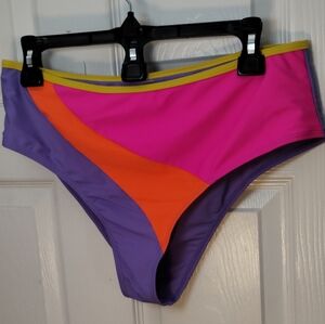 Vibrant Color Block Bikini Bottom